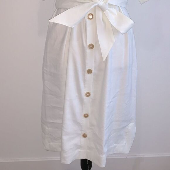 Soft Surroundings Fontana White Linen Button Front Utility Shirtdress Sz S - Picture 3 of 9